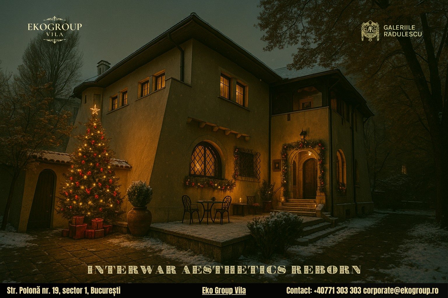 Poveste de Crăciun din anii ’30: Eleganța și nostalgia unei sărbători la fosta Casă Tătărăscu, azi Eko Group Vila