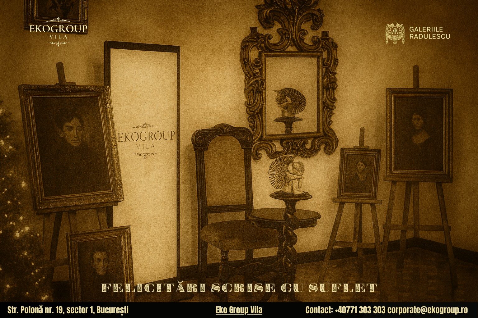 Urări de Crăciun inspirate din perioada interbelică, povestea fascinantă a Crăciunului anilor ’30 la Eko Group Vila